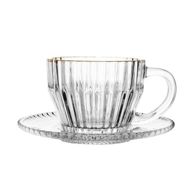 Jogo 2 Xícara De Café De Cristal Com Fio De Ouro Império 110ml Wolff