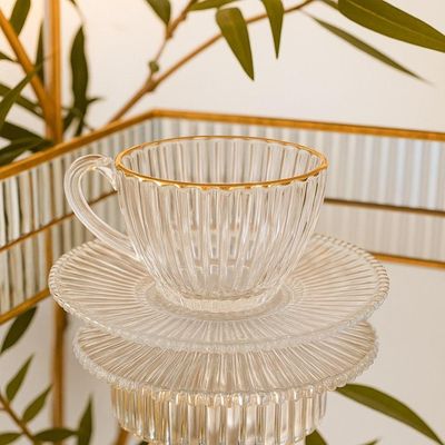 Jogo 2 Xícara De Café De Cristal Com Fio De Ouro Império 110ml Wolff