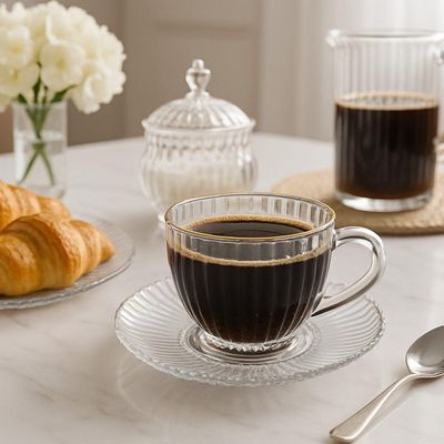 Jogo 2 Xícara De Café De Cristal Com Fio De Ouro Império 110ml Wolff