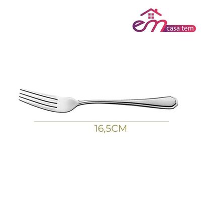 Jogo 12 Garfos E 12 Facas De Sobremesa Aço Inox Prata Linha Silver Em Casa Tem