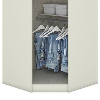 Guarda Roupa Modulado Canto Oblíquo Seletto 1 Porta Areia/jequitibá - Móveis Henn Areia/jequitibá