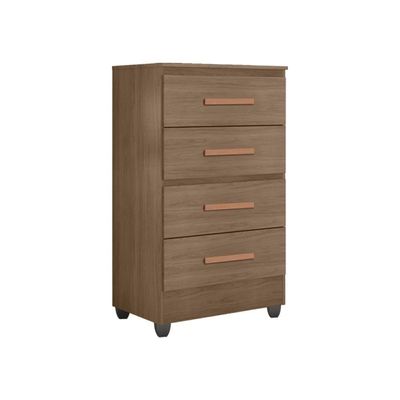 Guarda Roupa Casal Capela E Cômoda 4 Gavetas 01 Porta Lite Carvalho Oak - Móveis Leão