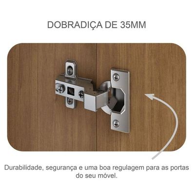 Guarda Roupa Casal Linea 6 Portas 8 Gavetas Cumaru 25 Fendi Com Nicho E Espelho - Novo Horizonte