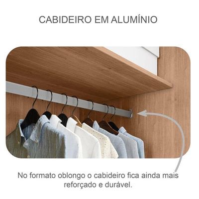 Guarda Roupa Casal Linea 6 Portas 8 Gavetas Cumaru 25 Fendi Com Nicho E Espelho - Novo Horizonte