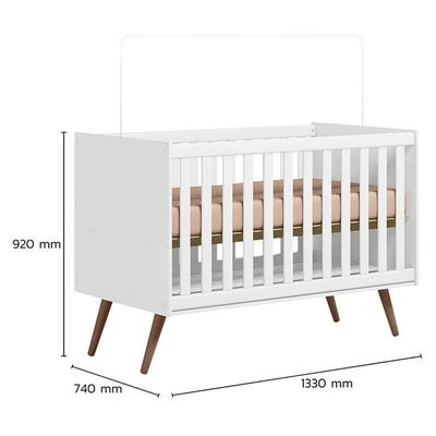 Berço Americano Q Encanto 3820 Retrô Branco Acetinado - Qmovi E Cômoda Infantil Americano Branco Hp - Henn