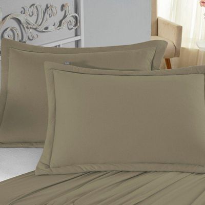 Porta Travesseiro Matelado Nobre 2 Peças Malha 100% Algodão - Avelã