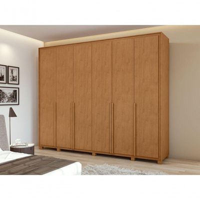 Guarda-roupas Casal 6 Portas 8 Gavetas Com Pés 100% Mdf Imperatore - Lopas