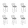 Kit 6 Banquetas Bistrô Bertoia Cromada D80 Com Assento Sintético Bege