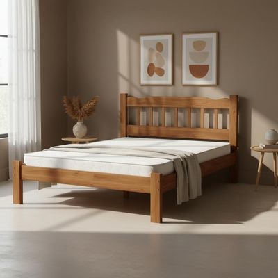 Cama Queen Madeira Maciça Reforçada Com Colchão