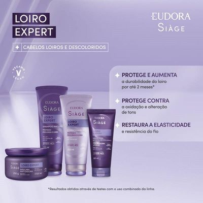 Kit 2 Condicionador Matizador Loiro Expert Roxo Desamarelador Violeta Platinado 200ml Eudora Siàge