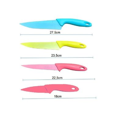 Kit Facas Coloridas 4 Peças Facas De Cerâmica E Aço Inox C- Cabos Coloridos P- Cozinha Profissional!