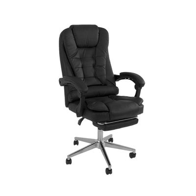 Cadeira De Escritório Oficial Presidente Ergonômic Apoio Pés Preto