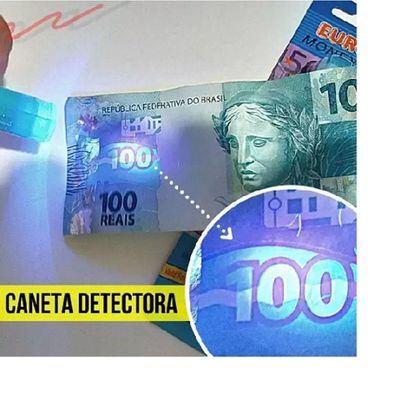 Caneta Identificadora De Notas Falsas Luz Negra Uv