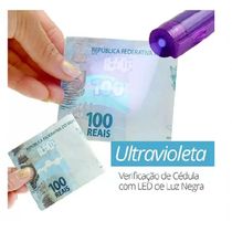 Caneta Identificadora De Notas Falsas Luz Negra Uv