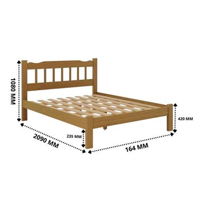 Cama Queen Madeira Maciça Reforçada Com Colchão