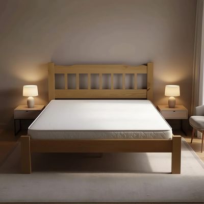 Cama Queen Madeira Maciça Reforçada Com Colchão