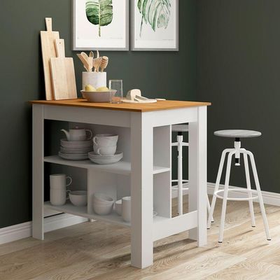 Bancada Mesa/ilha De Cozinha Gourmet Menu Móveis Branco