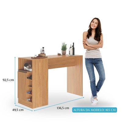 Bancada Balcão/ilha De Cozinha Gourmet 1 Porta E Adega Menu Móveis Freijó