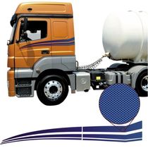 Kit Adesivo Faixas Par Mb Axor 1933 2544 2644 2041 2536 2019 Azul Azul