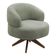 Poltrona Decorativa Orgânica Living Have Base Madeira Giratória Bouclê Verde Oliva - Desk Design