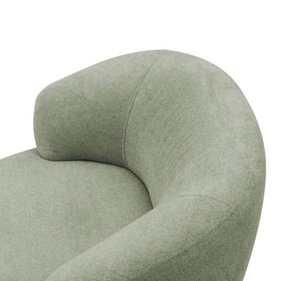 Poltrona Decorativa Orgânica Living Have Base Madeira Giratória Bouclê Verde Oliva - Desk Design