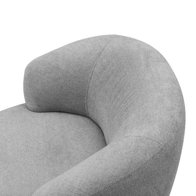 Poltrona Decorativa Orgânica Living Have Base Madeira Giratória Bouclê Cinza - Desk Design