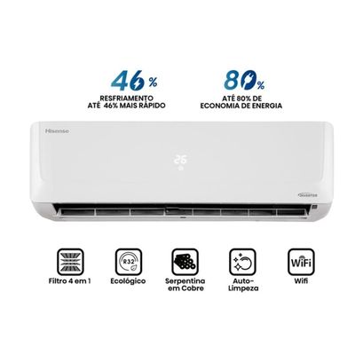 Ar Condicionado Split Inverter Hisense R-32 Hi-wall 18.000 Btus Quente E Frio Wi-fi 220V