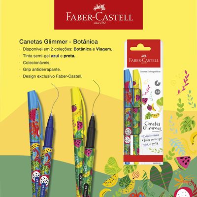 Caneta Esferográfica 1.0 Azul e Preta C2 Botânica ES/PPC101 - Faber