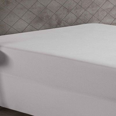 Lençol Com Elástico King Nobre 1 Peça Luva De Box 55cm De Altura Malha 100% Algodão - Branco