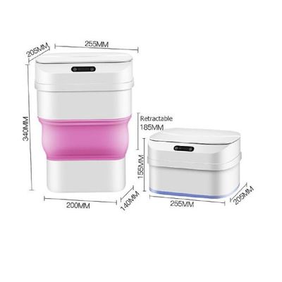 Lixeira Automática Inteligente  Sensor Smart Dobrável Rosa