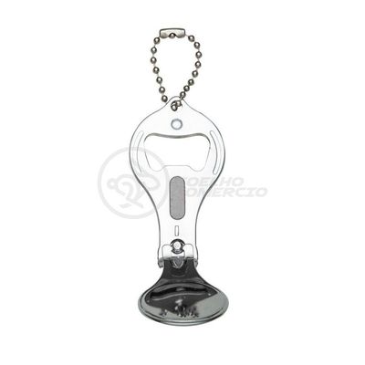Kit 5 Cortador De Unha Com Lixa Pé E Mão Aço Inox Abridor De Garrafa Chaveiro 3 Em 1 Atacado Redondo