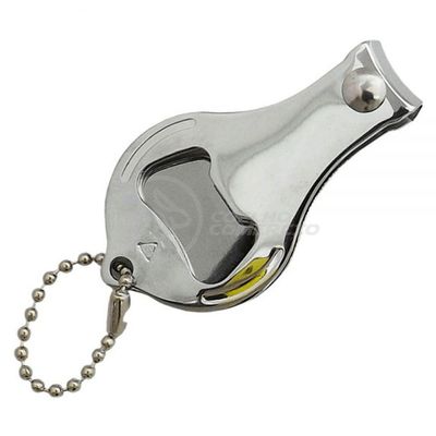 Kit 5 Cortador De Unha Com Lixa Pé E Mão Aço Inox Abridor De Garrafa Chaveiro 3 Em 1 Atacado Redondo