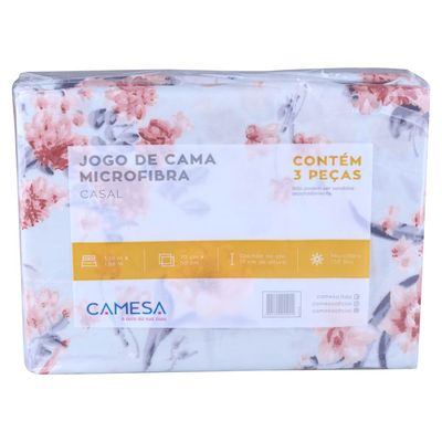 Jogo de Cama Casal Camesa 100% Poliéster 3 Peças - Item Sortido