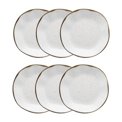 Conjunto 6 Pratos Fundo 22,5 cm Ryo Maresia Porcelana Oxford