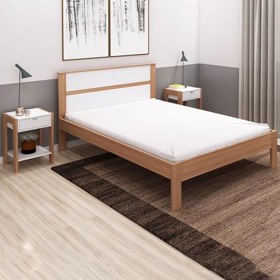 Cama de casal MDP CM8005 Amendoa/Branco - Gran Belo
