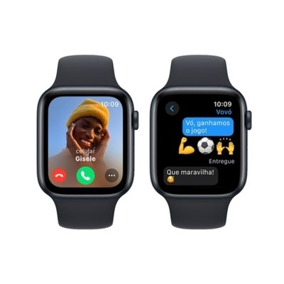 Apple Watch SE (GPS 44 mm) Caixa Meia-noite de Alumínio Pulseira Esportiva Meia-noite
