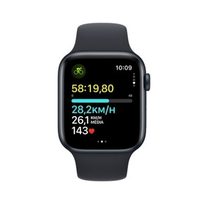 Apple Watch SE (GPS 44 mm) Caixa Meia-noite de Alumínio Pulseira Esportiva Meia-noite