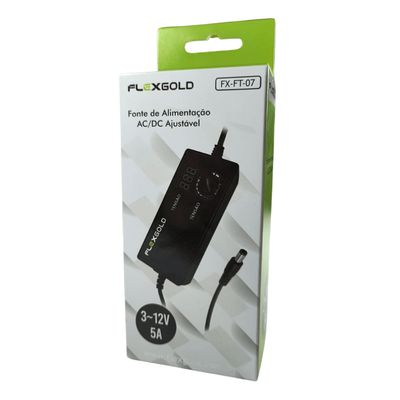 Fonte de alimentação Chaveada Ajustável 3 à 12V 5A FX-FT-07