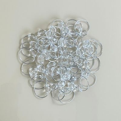 Kit 50 Anéis Para Guardanapos 4cm x 3cm Cristalino Argola Metal Mesa Posta - Prata