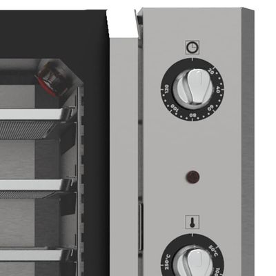 Forno Convector Venâncio Smart Basic 4 Esteiras Com Corpo Preto E Painel Inox 220V Fcsb4eprin