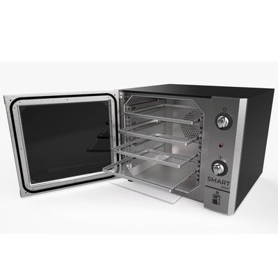 Forno Convector Venâncio Smart Basic 4 Esteiras Com Corpo Preto E Painel Inox 220V Fcsb4eprin