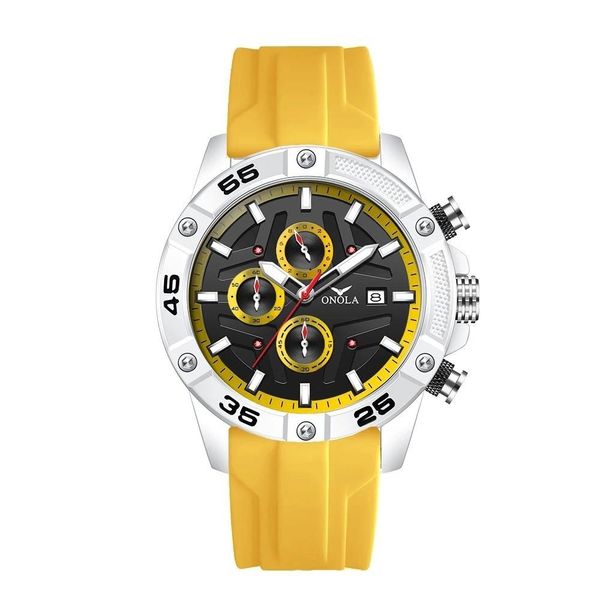 Relógio Luminoso de Pulso Militar Masculino tamanho unico / Branco amarelo