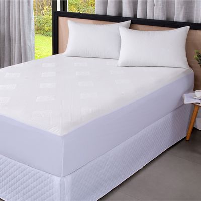 Protetor Colchão Jacquard Impermeável Queen  3 Peças - Branco - 100% Poliéster