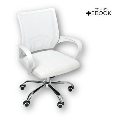 Cadeira De Escritório Begonia Tela Mesh Branco