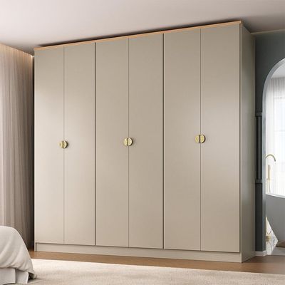 Guarda-Roupa Casal Brescia 6 Portas 4 Gavetas Bege