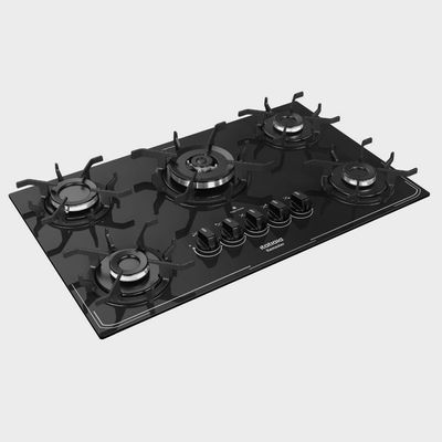 Cooktop 5 Bocas Itatiaia Itamaster Tripla Chama Em Vidro Temperado Preto / Bivolt