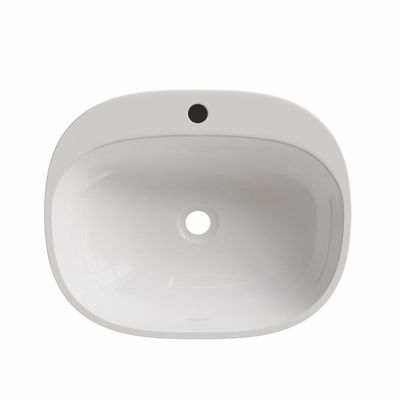 Cuba De Apoio Para Banheiro 37x33cm Jaspe Sintético Branca Moderna Lavabo