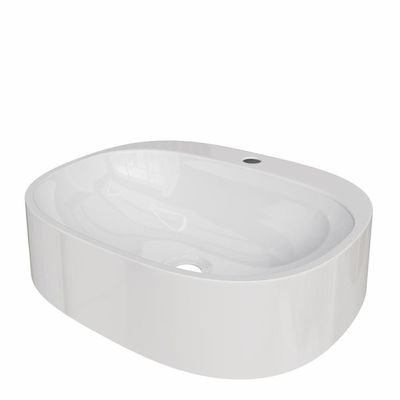 Cuba De Apoio Para Banheiro 37x33cm Jaspe Sintético Branca Moderna Lavabo