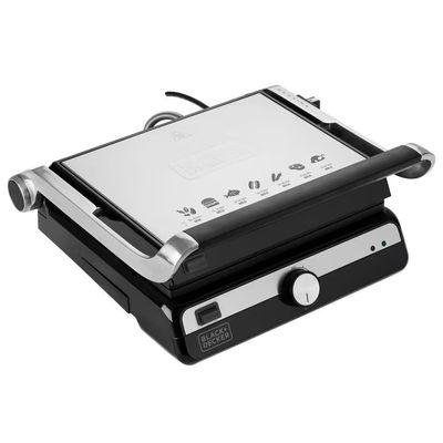 Grill Elétrico G1500G Gourmand Gris 1500W Abertura 180° Chapas Removíveis Antiaderente Black+Decker Inox