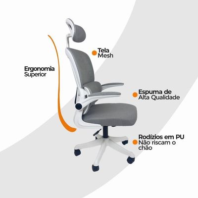 Kit 5 Cadeiras De Escritório Oficial Legacy Cinza